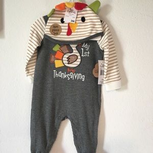My 1st Thanksgiving Outfit. With matching Hat. Size 3M. NWT.